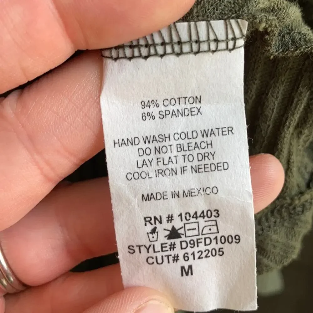 NWOT Olive Green Stretch Shift Dress, Size M - Picture 6 of 6